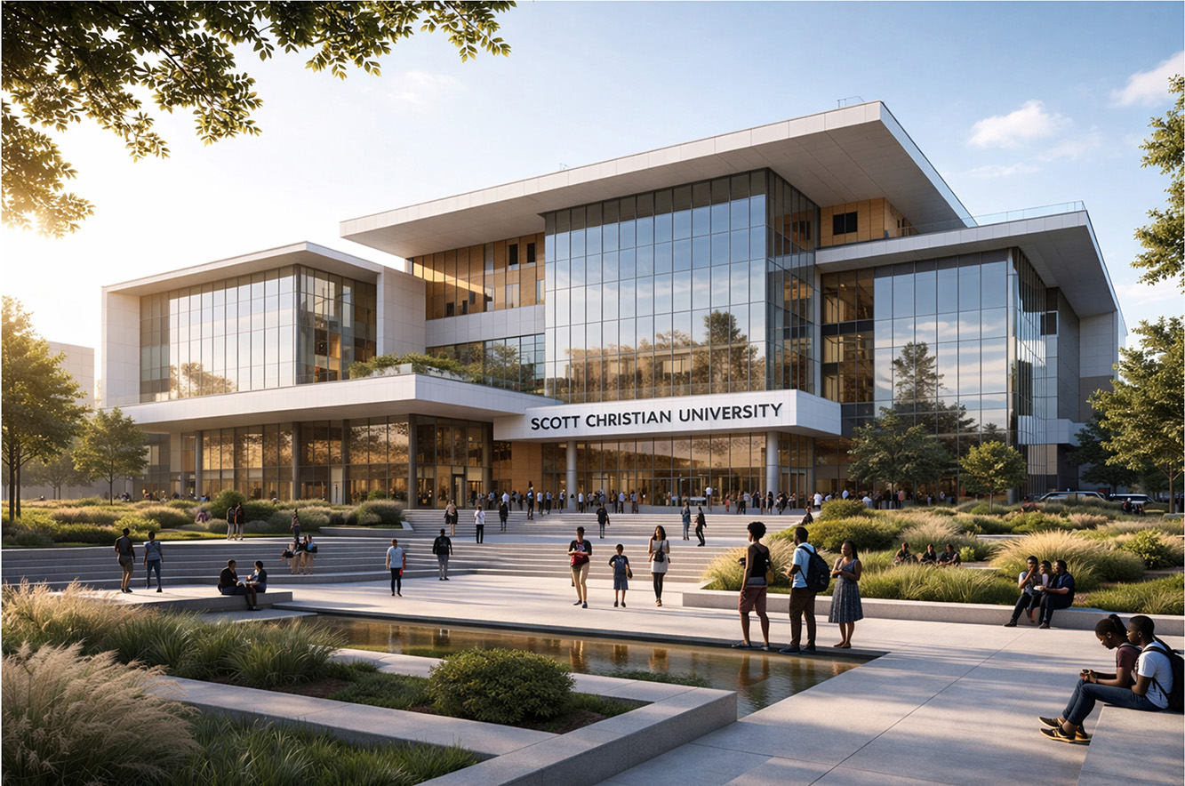 Architectural rendering of the Scott Christian University campus